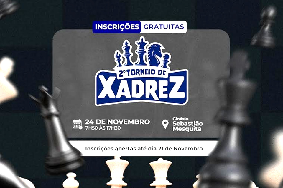 Inscrições para o 2º Torneio de Xadrez de Jaru vão até a próxima quinta-feira