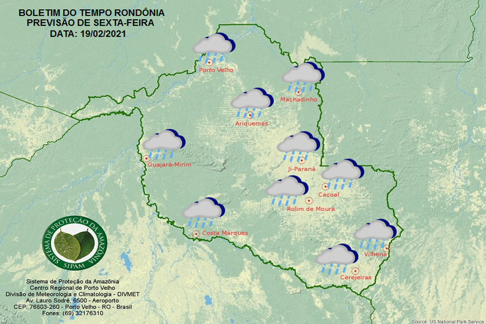 Confira a previsão do tempo para esta sexta-feira em Rondônia