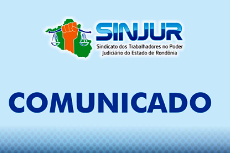 SINJUR solicita aos servidores sindicalizados envio de dados bancários para pagamento de RPV