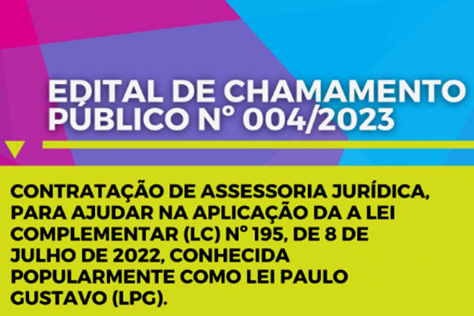 Funcet lança Edital para contratação de Assessoria Jurídica para aplicação da Lei Paulo Gustavo