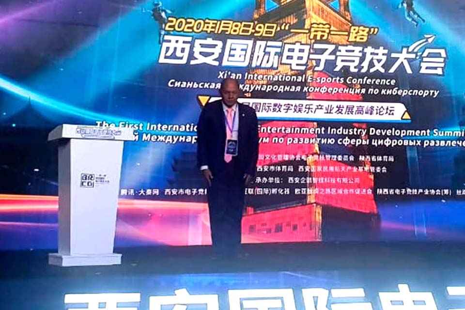 Coronel Chrisóstomo firma parceria com país asiático e garante eSports e Games no Brasil durante Conferência na China