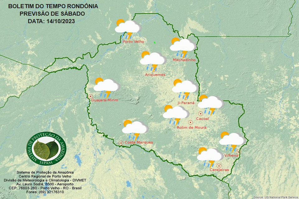 Previsão de muito calor e chuva em Rondônia informa Sipam 