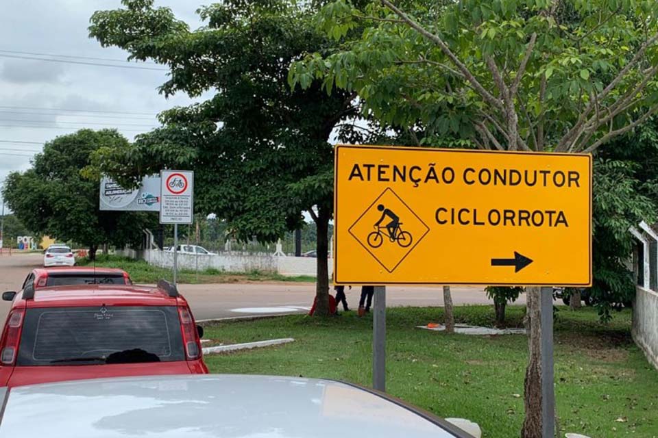 Prefeitura de Porto Velho instala primeira Ciclorrota da cidade