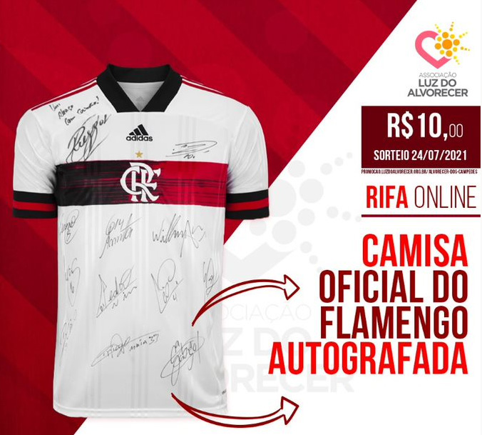 Associação beneficente realiza sorteio de camisa autografada pelo time do Flamengo para ajudar famílias em situação de vulnerabilidade 