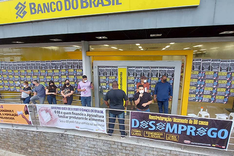 Greve de 24 horas marcou protesto dos funcionários do Banco do Brasil em Rondônia nesta sexta-feira, 29