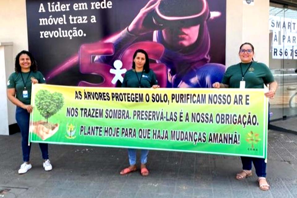 Secretaria Municipal de Meio Ambiente de Pimenta Beuno distribui mudas e promove Conscientização