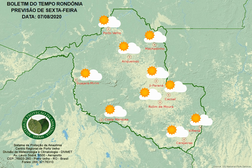 Confira a previsão do tempo para esta sexta-feira em Rondônia