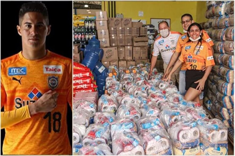 Jogador Elsinho doa mais de 5 toneladas de alimentos para famílias carentes de Porto Velho