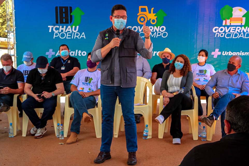 Marcos Rocha lança “Tchau Poeira” para asfaltamento urbano em Corumbiara e destaca estratégias adotadas para transformar Rondônia