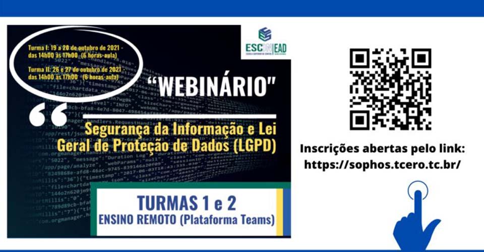 ESCon abre inscrições aos servidores do TCE e do MPC para webinário sobre Segurança da Informação e Lei Geral de Proteção de Dados