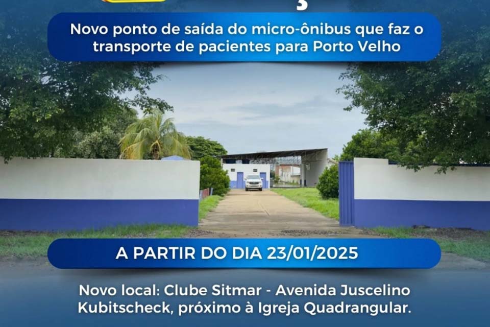 Semsau informa que a partir do dia 23 haverá um novo ponto de saída do micro-ônibus que faz o transporte de pacientes 