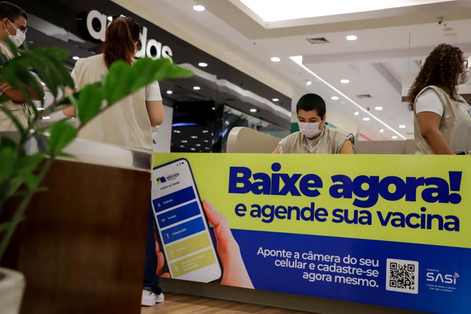 Prefeitura de Porto Velho monta stand no shopping para orientar sobre o aplicativo SASI