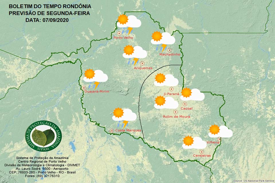 Confira a previsão do tempo para esta segunda-feira em Rondônia