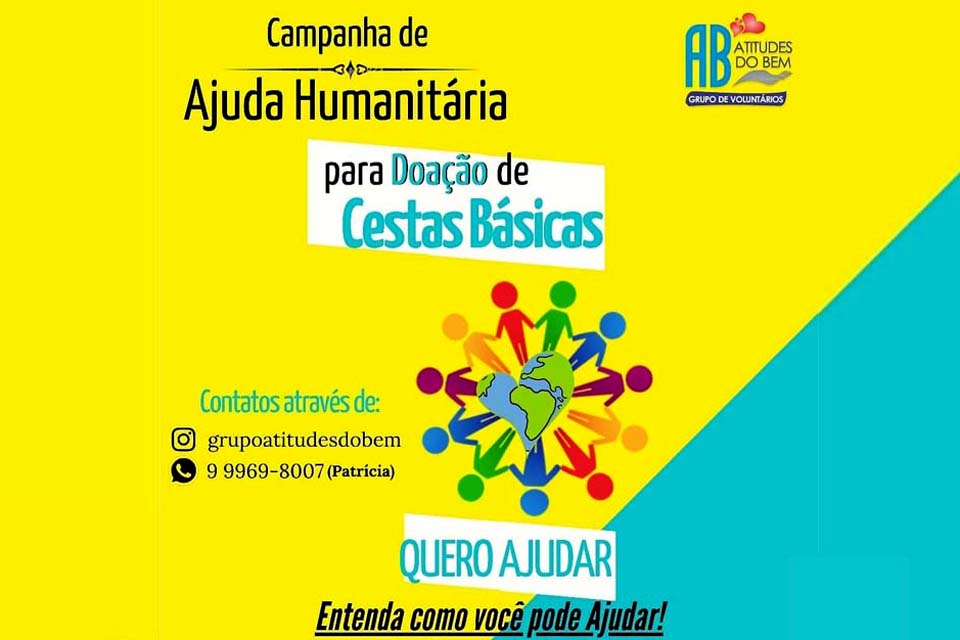 Fundado em 2018, Grupo de Voluntários Atitudes de Bem realiza campanha humanitária para doações de cestas básicas