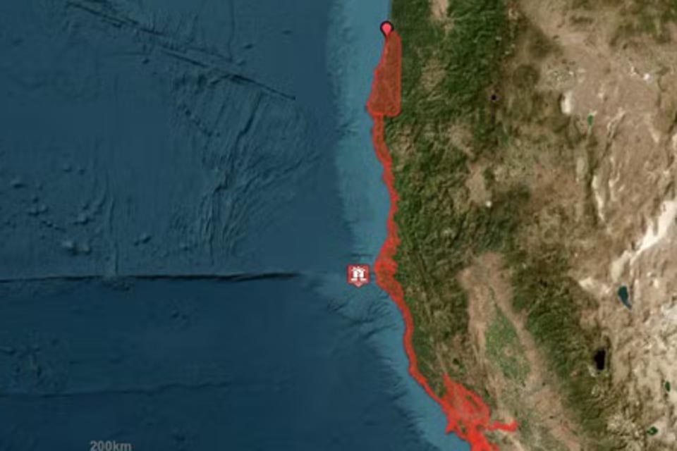 Governo dos EUA emite alerta de tsunami após forte terremoto ser sentido na costa da Califórnia