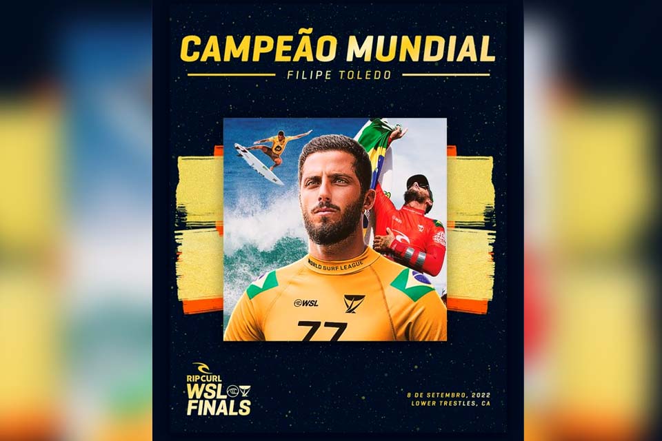 Filipe Toledo conquista título do Circuito Mundial de Surfe