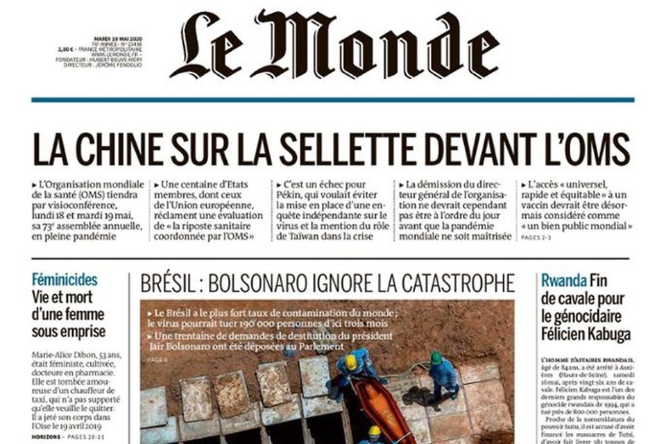 Bolsonaro provoca 'caos na saúde e semeia a morte', diz editorial do jornal francês 'Le Monde'