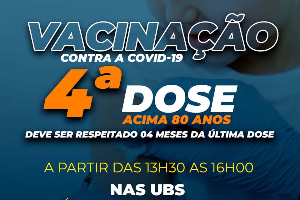 Liberada a 4.ª dose de vacina contra a COVID-19 para as pessoas acima de 80 anos 