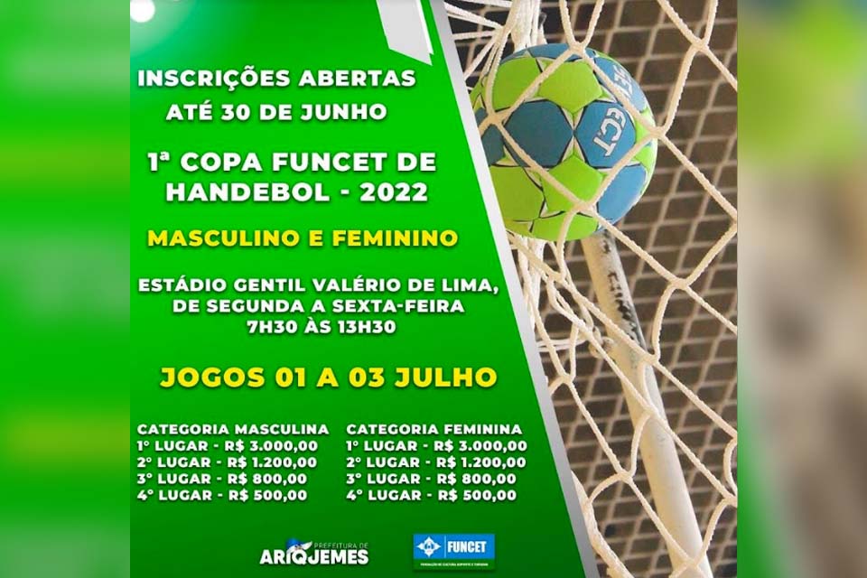 Inscrições para a 1ª Copa Funcet de Handebol de 2022 já podem ser realizadas