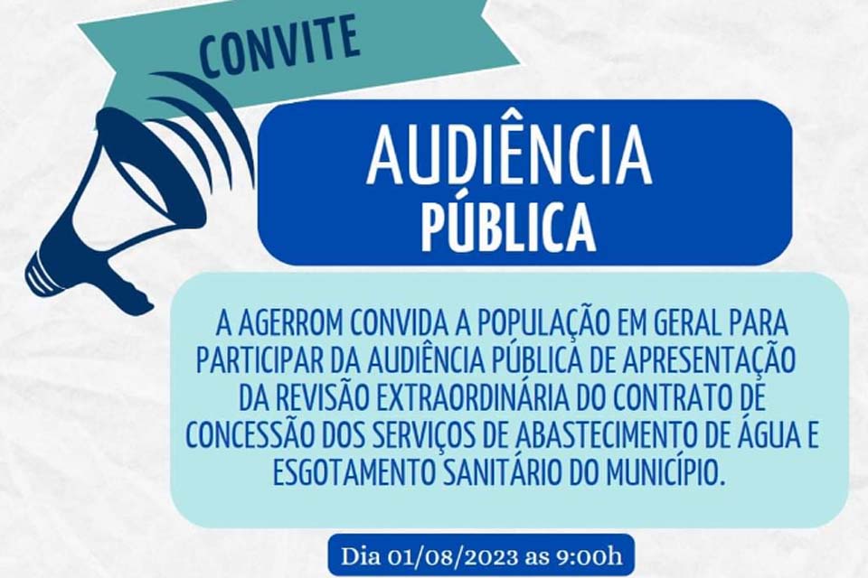 Prefeitura convida toda a população para participar da Audiência Pública de Apresentação da Revisão Extraordinária