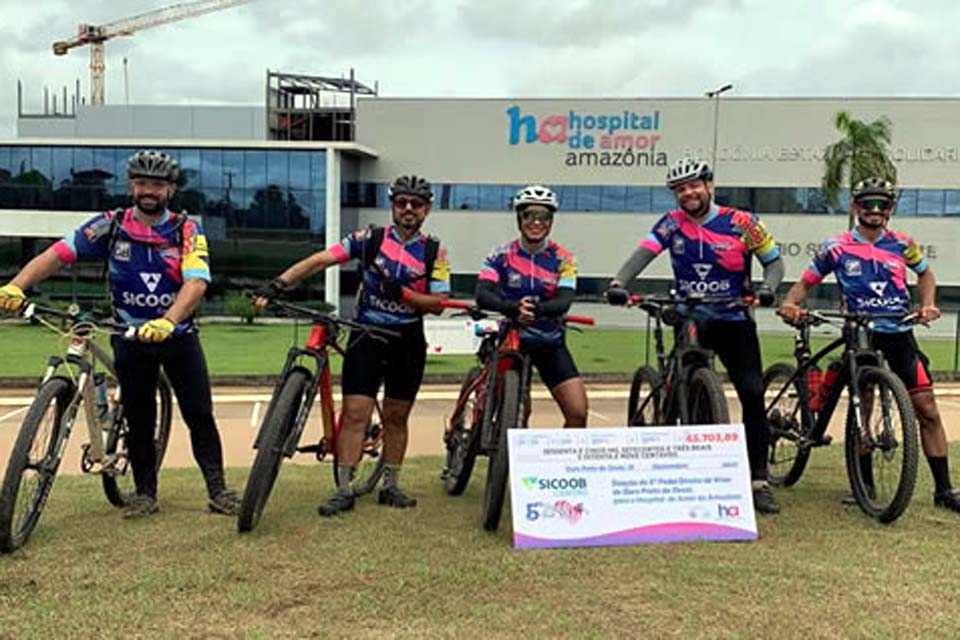 Em prol do Hospital de Amor Amazônia, ciclistas de Ouro Preto pedalam 334 km e fazem a entrega de cheque