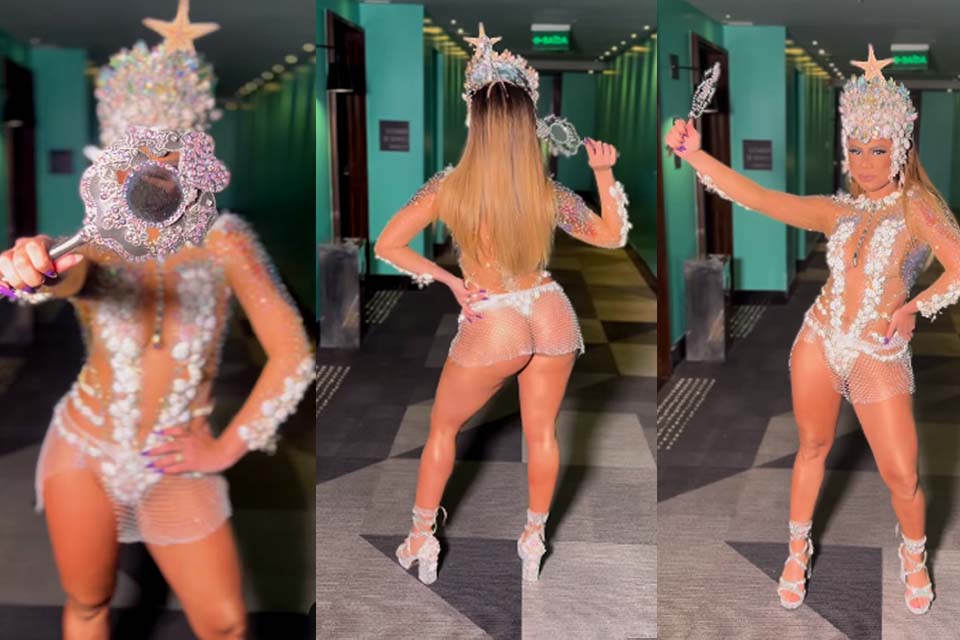 Com look transparente e de fio-dental, Lexa compartilha fantasia de sereia para ensaio de Carnaval