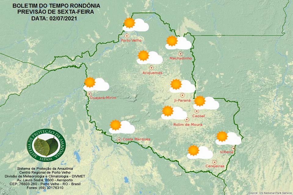 Confira a previsão do tempo para esta sexta-feira em Rondônia