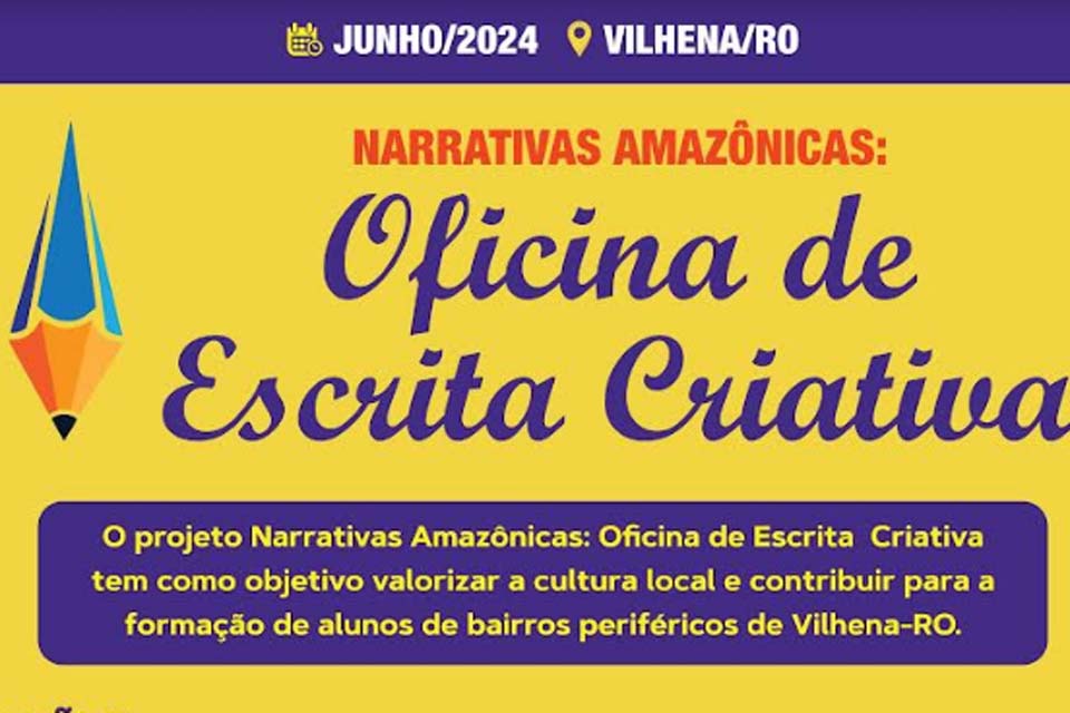 Oficina de Escrita Criativa será ministrada em Vilhena