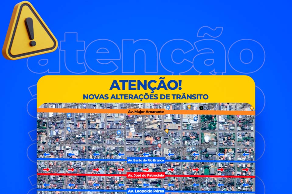 Semtran divulga novas áreas de alteração de vias no trânsito em Vilhena