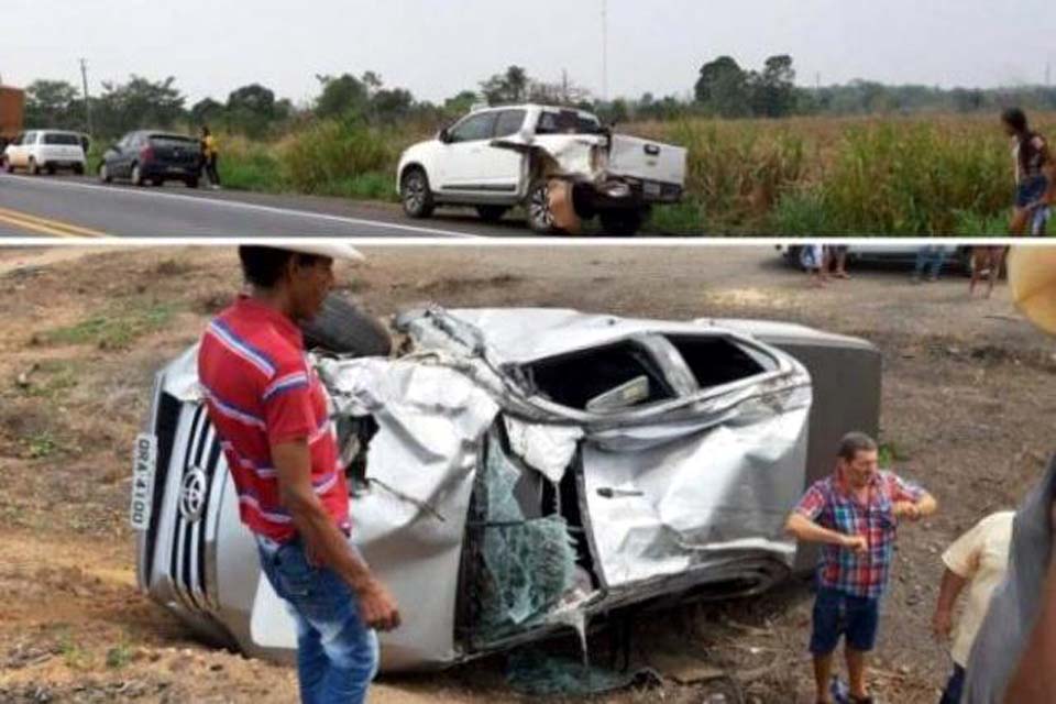 Pastor evangélico se envolve em colisão com capotamento na BR-364