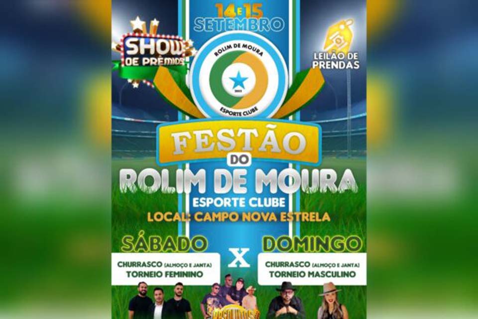 Festão do Rolim de Moura Esporte Clube é confirmado para 14 e 15 de Setembro