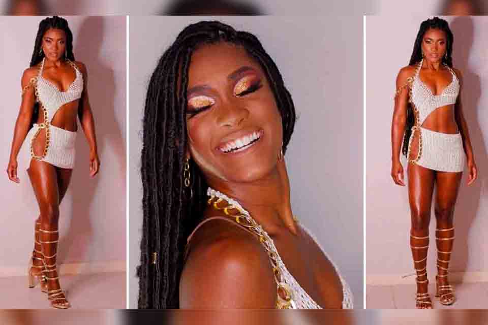 Erika Januza hipnotiza fãs com look para ensaio de escola de samba: 'Perfeita'