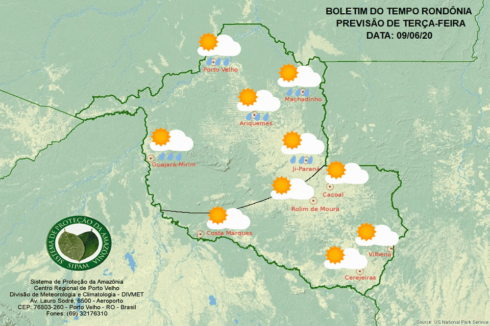 Confira a previsão do tempo para esta terça-feira em Rondônia