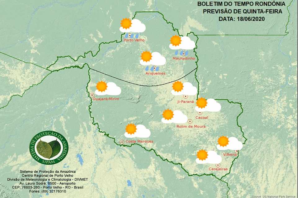 Confira a previsão do tempo para esta quinta-feira em Rondônia