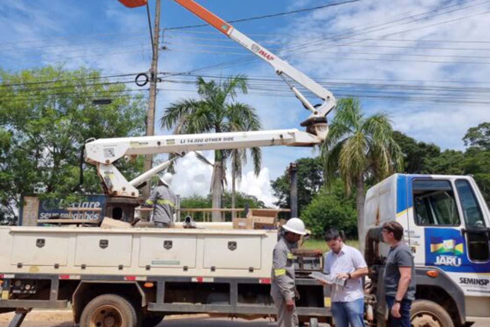 Prefeitura de Jaru inicia instalação de mais duas mil lâmpadas de LED e amplia projeto de expansão