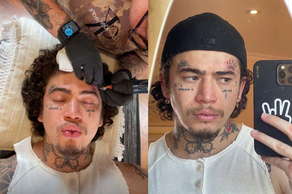 Whindersson Nunes faz mais uma tatuagem no rosto e compartilha novidade com os fãs