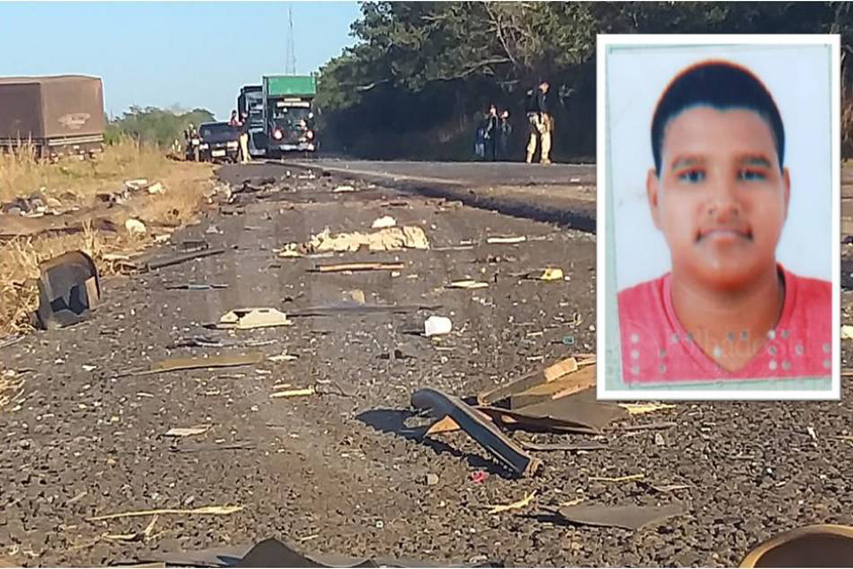 Jovem morre após carro ser “partido ao meio” por caminhão na BR 364