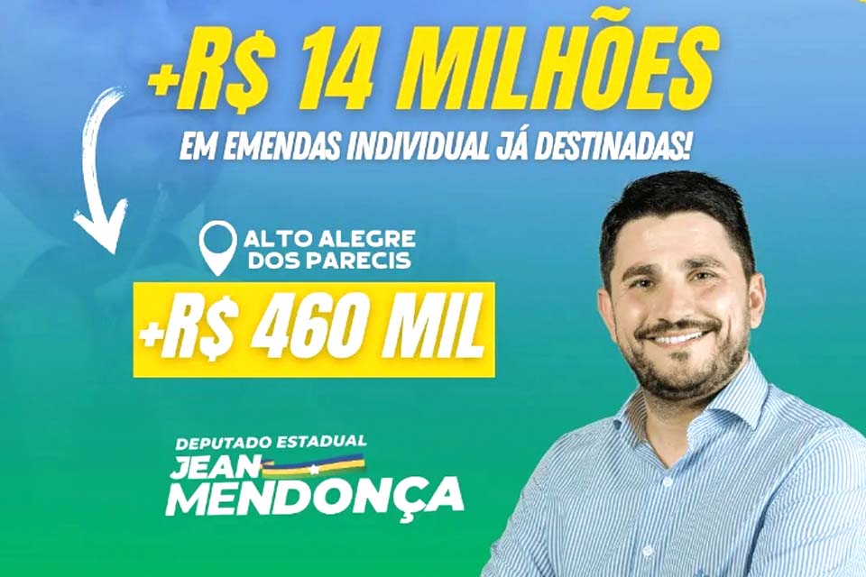 Deputado Jean Mendonça destina R$ 460 mil em recursos para infraestrutura no município de Alto Alegre Dos Parecis