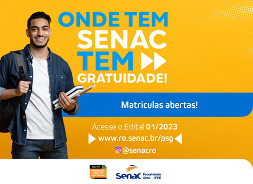 Senac Rondônia está com vagas abertas para cursos gratuitos 