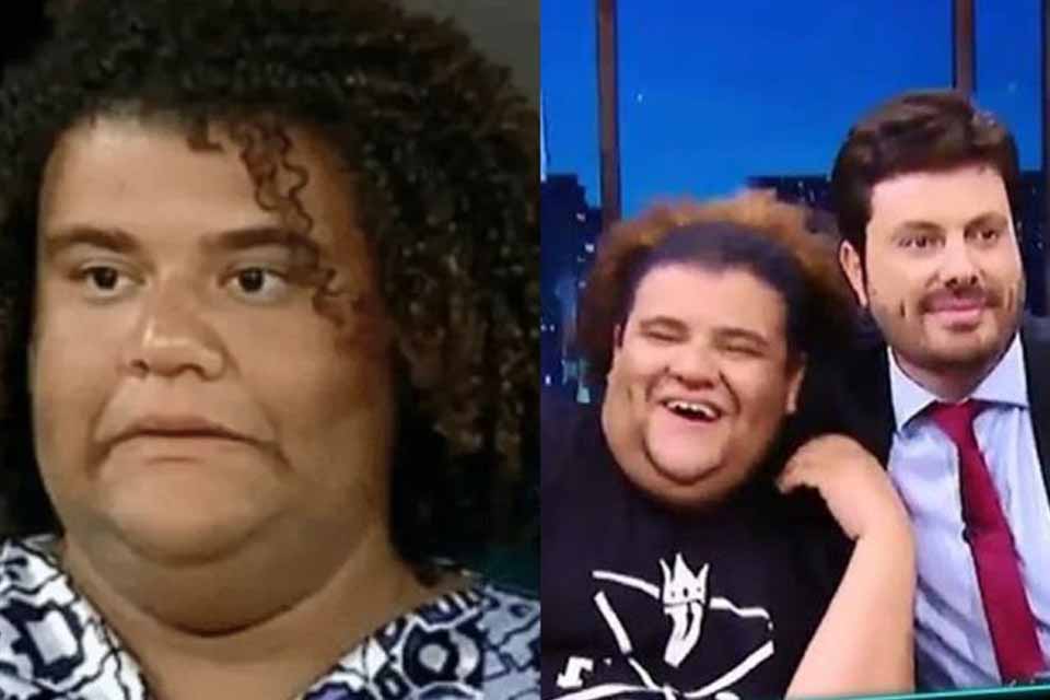 Gominho apresenta namorada no “The Noite” e revela: “Eu não sou gay”