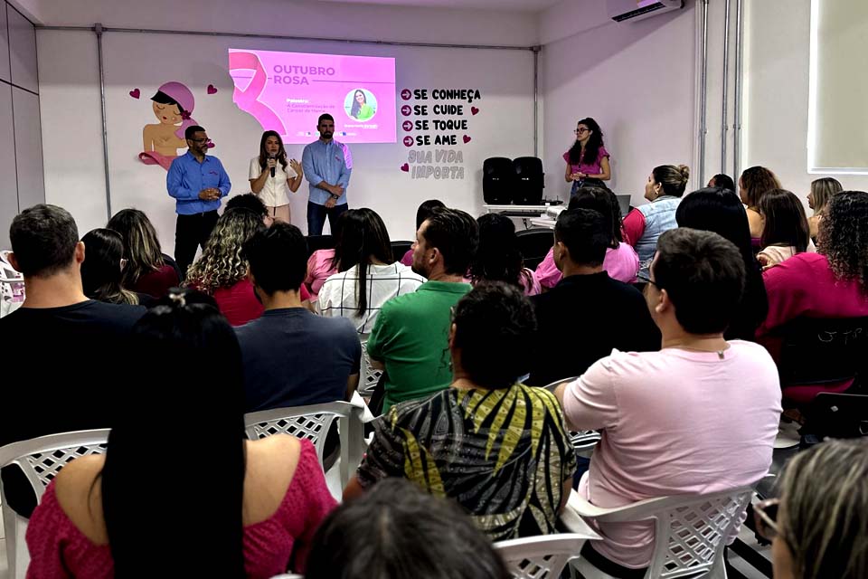 Servidores da Semdestur, Sine Municipal e Sema de Porto Velho participam de palestra de conscientização contra o câncer de mama