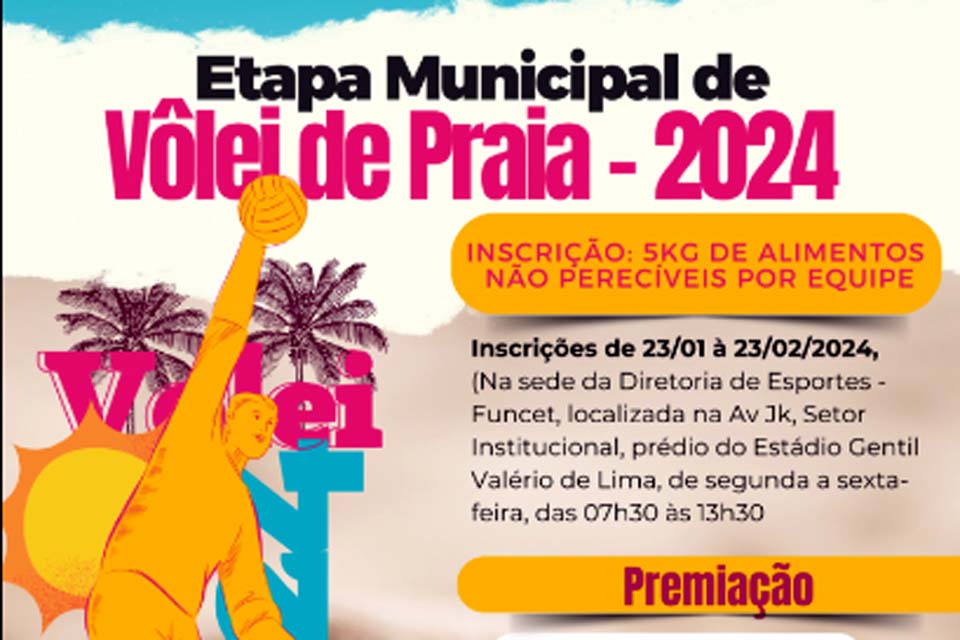 Prefeitura abre inscrições para a Etapa Municipal de Vôlei de Praia