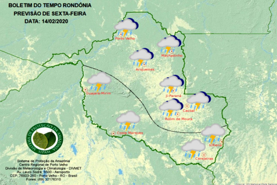 Confira a previsão do tempo para esta sexta-feira em Rondônia