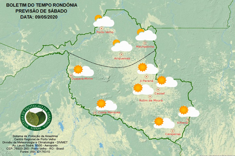 Confira a previsão do tempo para este sábado em Rondônia