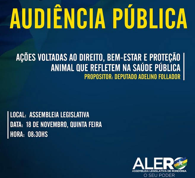 Adelino Follador propõe Audiência Pública para discutir a Causa Animal