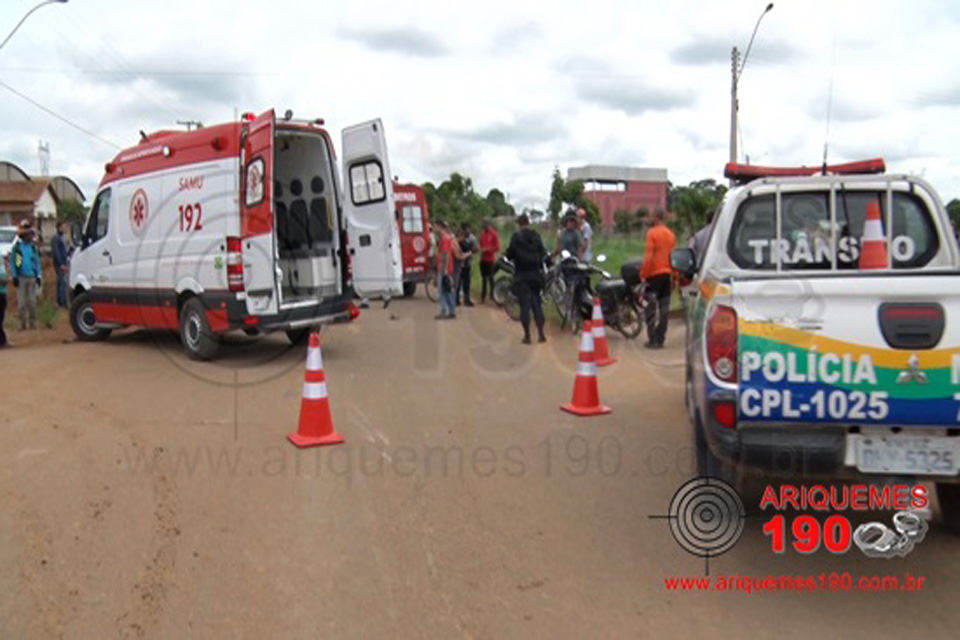  Acidente entre motos deixa vítimas gravemente feridas em Ariquemes
