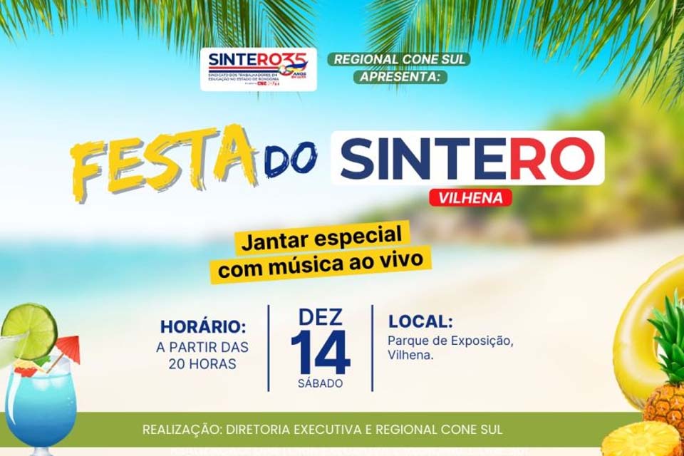 SINTERO convida a categoria para festa de confraternização em Vilhena