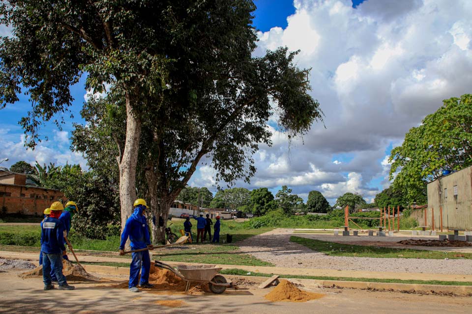 Porto Velho: Obras na Praça do Mocambo seguem com 30% dos trabalhos já executados  