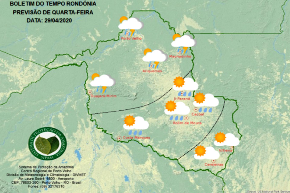 Confira a previsão do tempo para esta quarta-feira em Rondônia