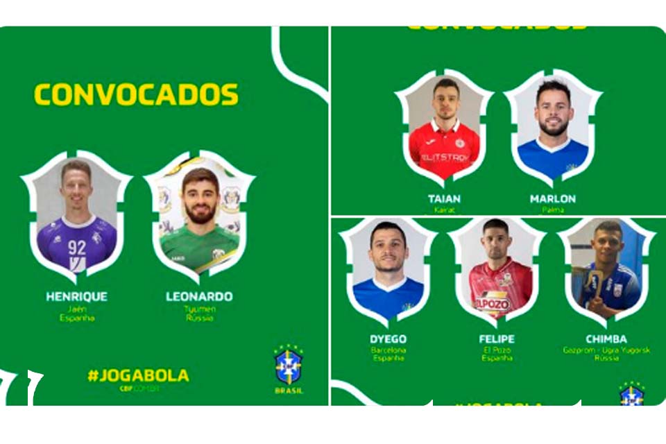 Seleção brasileira de futsal é convocada para amistosos